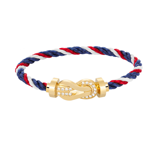 [Love Lucky]CHANCE LARGE 8 FIGURE BUCKLE HALF DIAMOND BRACELET GOLD