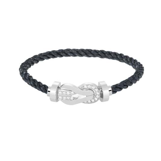 [Love Lucky]CHANCE LARGE 8 FIGURE BUCKLE HALF DIAMOND BRACELET SILVER