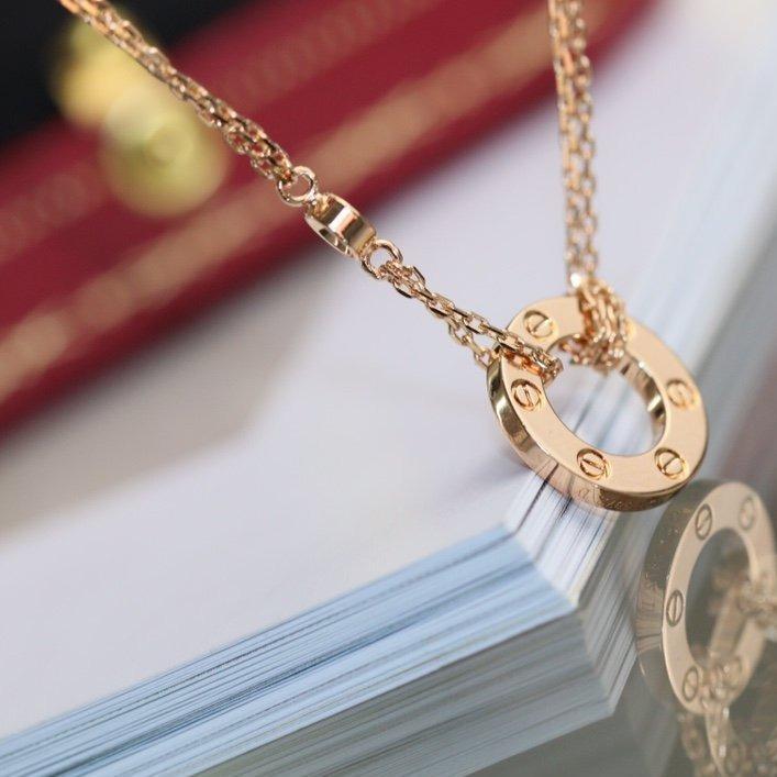 [Love Lucky]LOVE NECKLACE ADJUSTABLE ROSE GOLD 2 DIAMOND