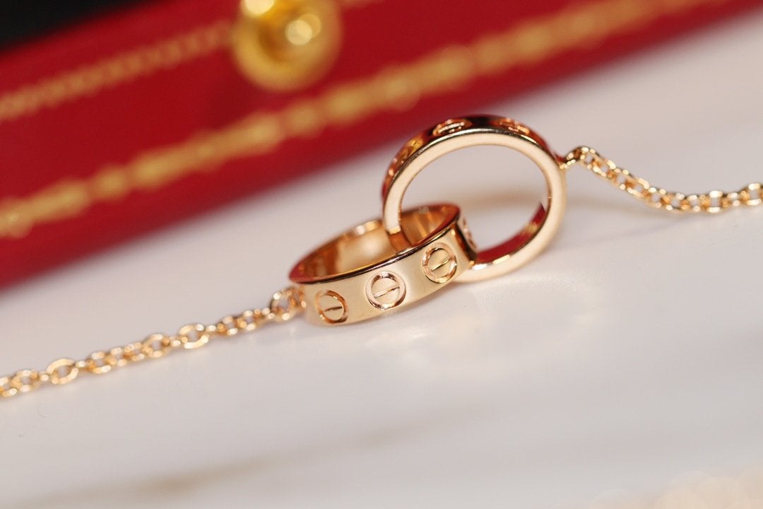 [Love Lucky]LOVE NECKLACE PINK GOLD AND SILVER