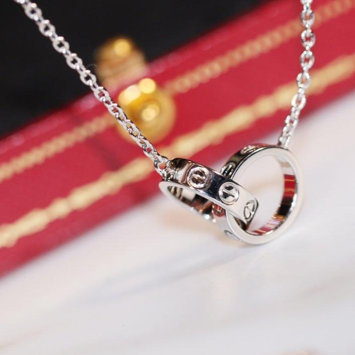 [Love Lucky]LOVE NECKLACE PINK GOLD AND SILVER