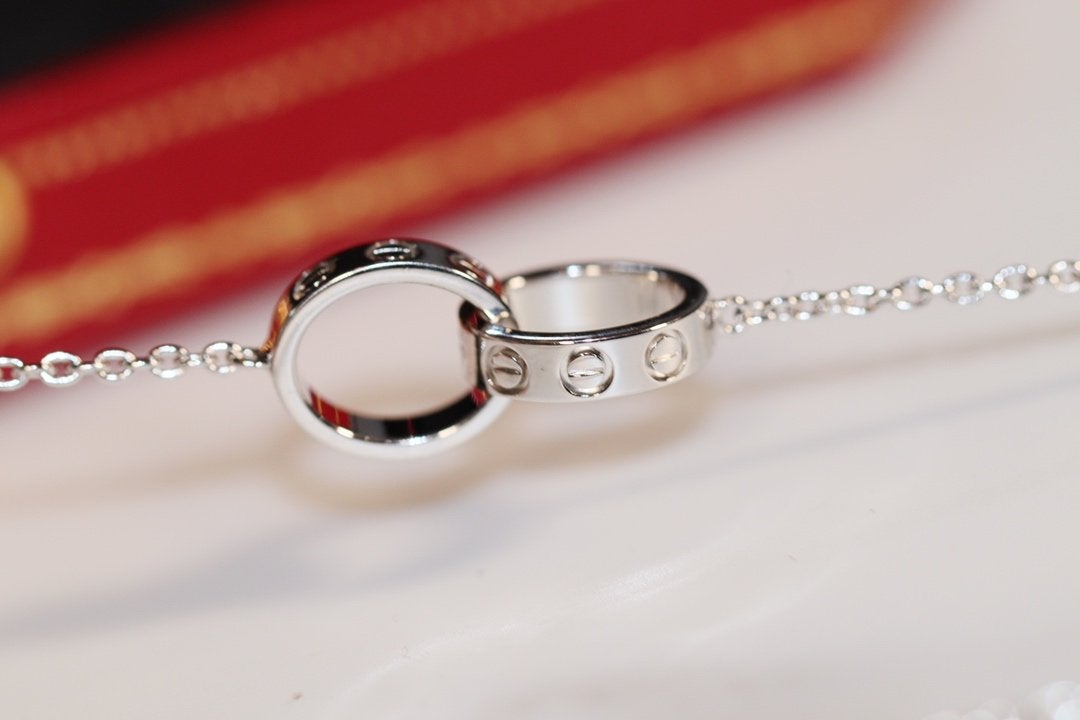 [Love Lucky]LOVE NECKLACE PINK GOLD AND SILVER