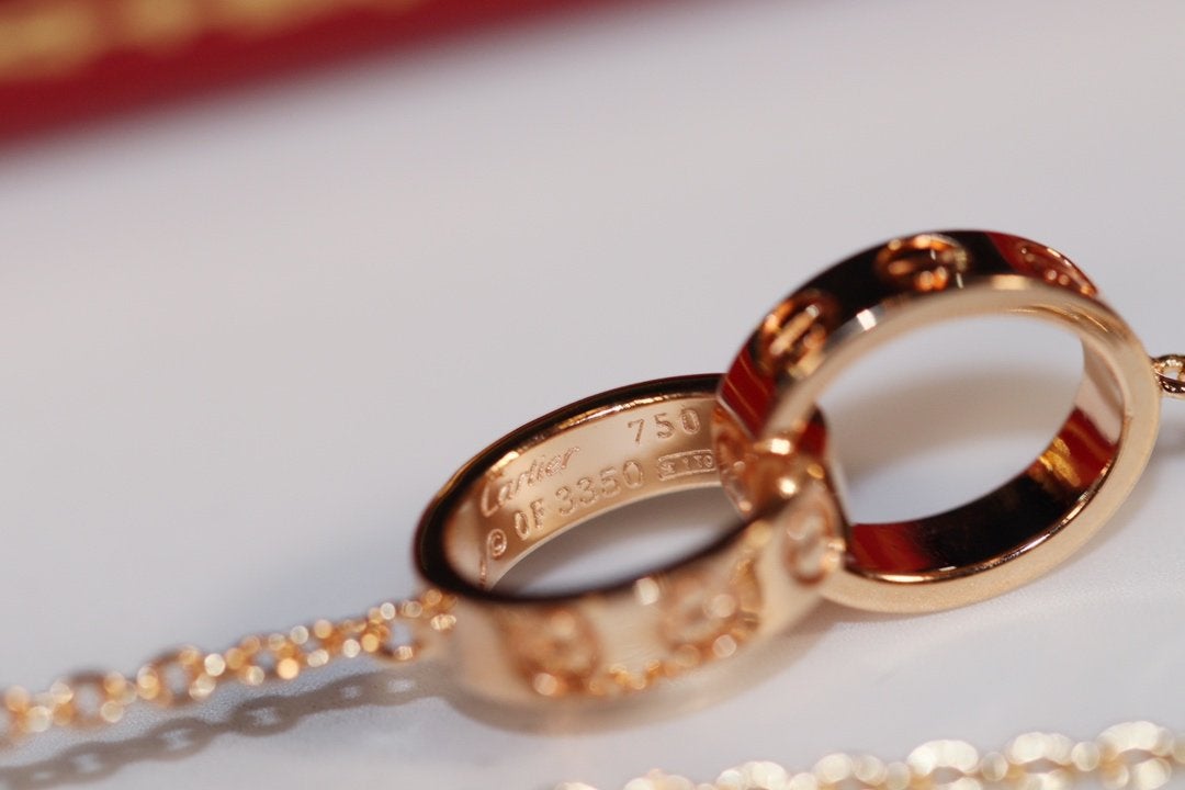 [Love Lucky]LOVE NECKLACE PINK GOLD AND SILVER