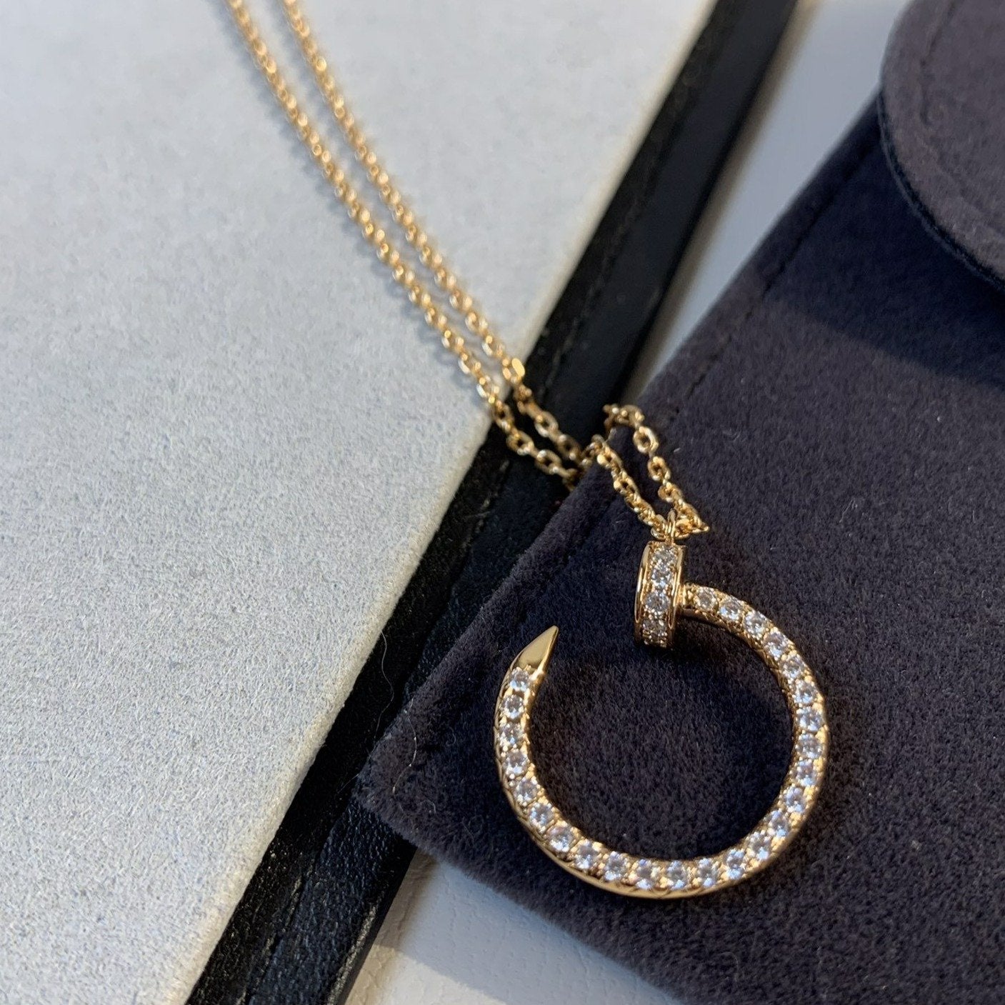 [Love Lucky]JUSTE NECKLACE PINK GOLD DIAMONDS