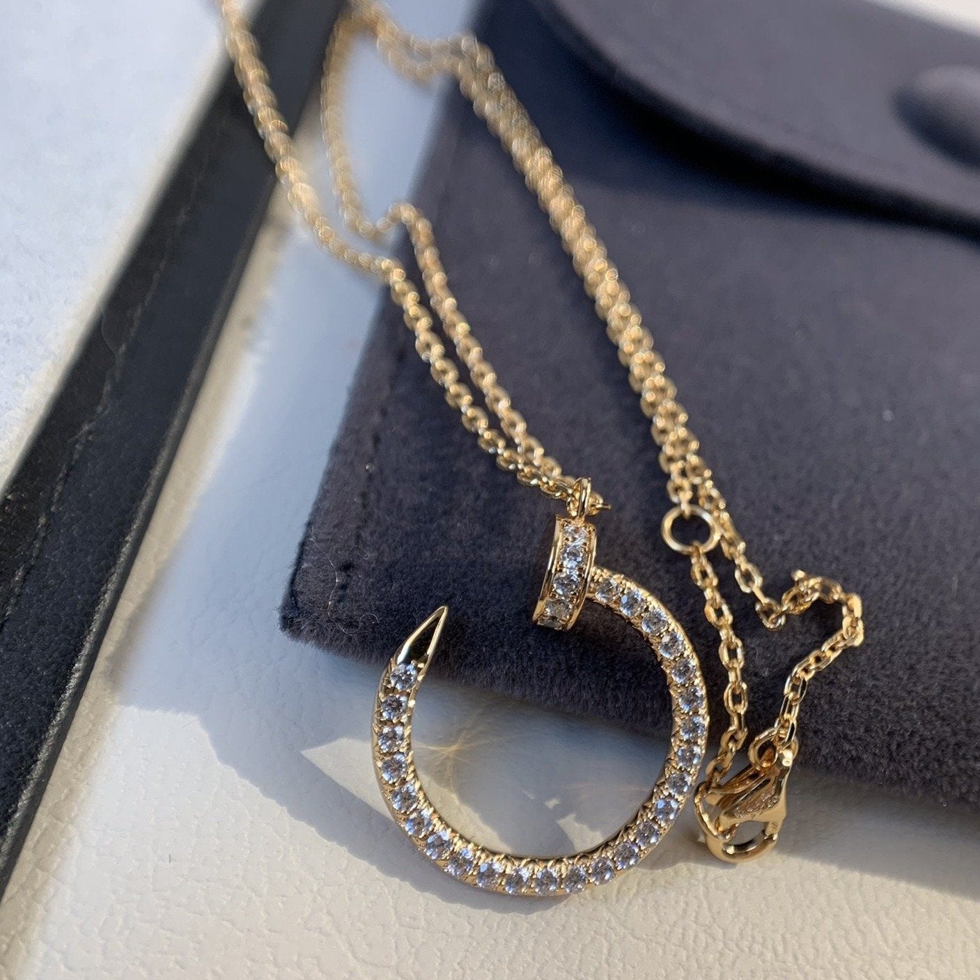 [Love Lucky]JUSTE NECKLACE PINK GOLD DIAMONDS
