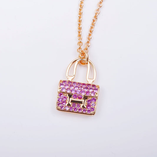 [Love Lucky]CONSTANCE PEDANT PURPLE DIAMOND NECKLACE