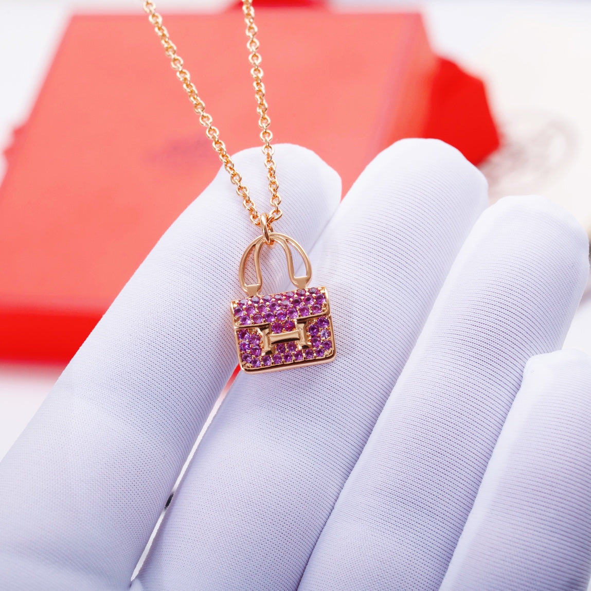 [Love Lucky]CONSTANCE PEDANT PURPLE DIAMOND NECKLACE