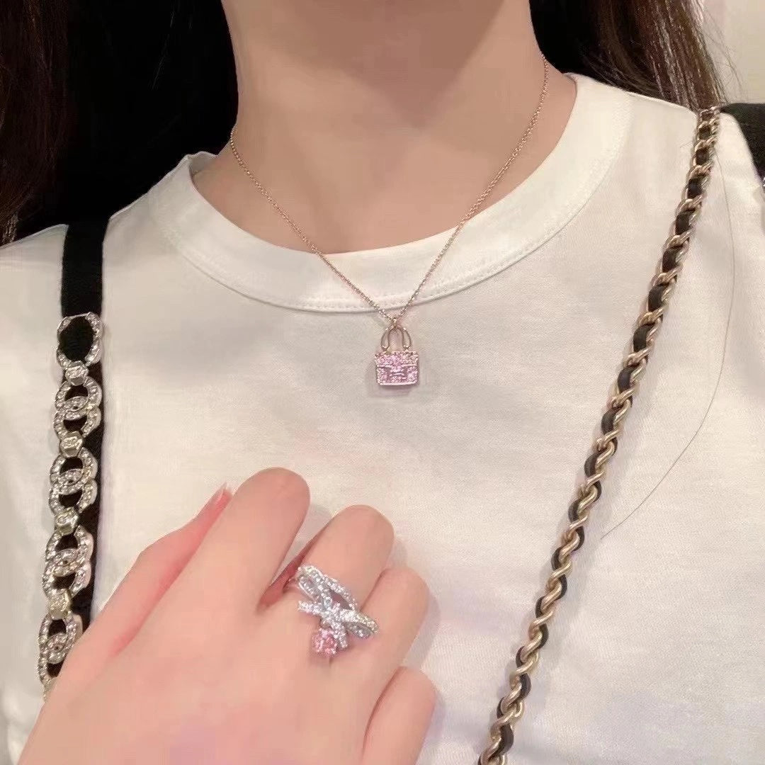 [Love Lucky]CONSTANCE PEDANT PURPLE DIAMOND NECKLACE