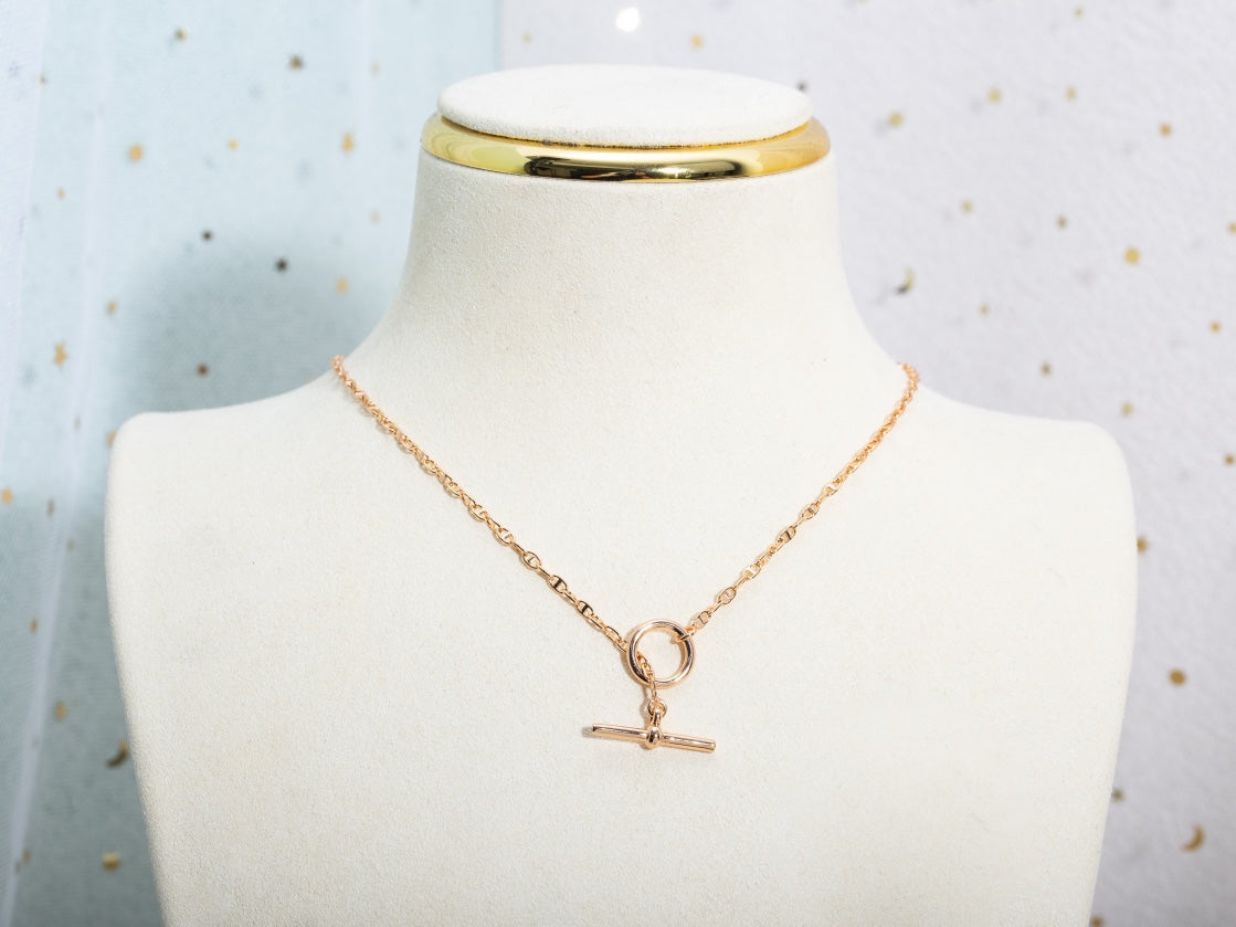 [Love Lucky]ECHAPPEE NECKLACE PINK GOLD