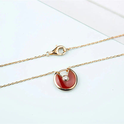 [Love Lucky]AMULETTE GOLD CARNELIAN ONYX NECKLACE