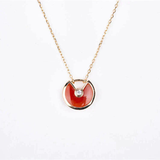 [Love Lucky]AMULETTE GOLD CARNELIAN ONYX NECKLACE
