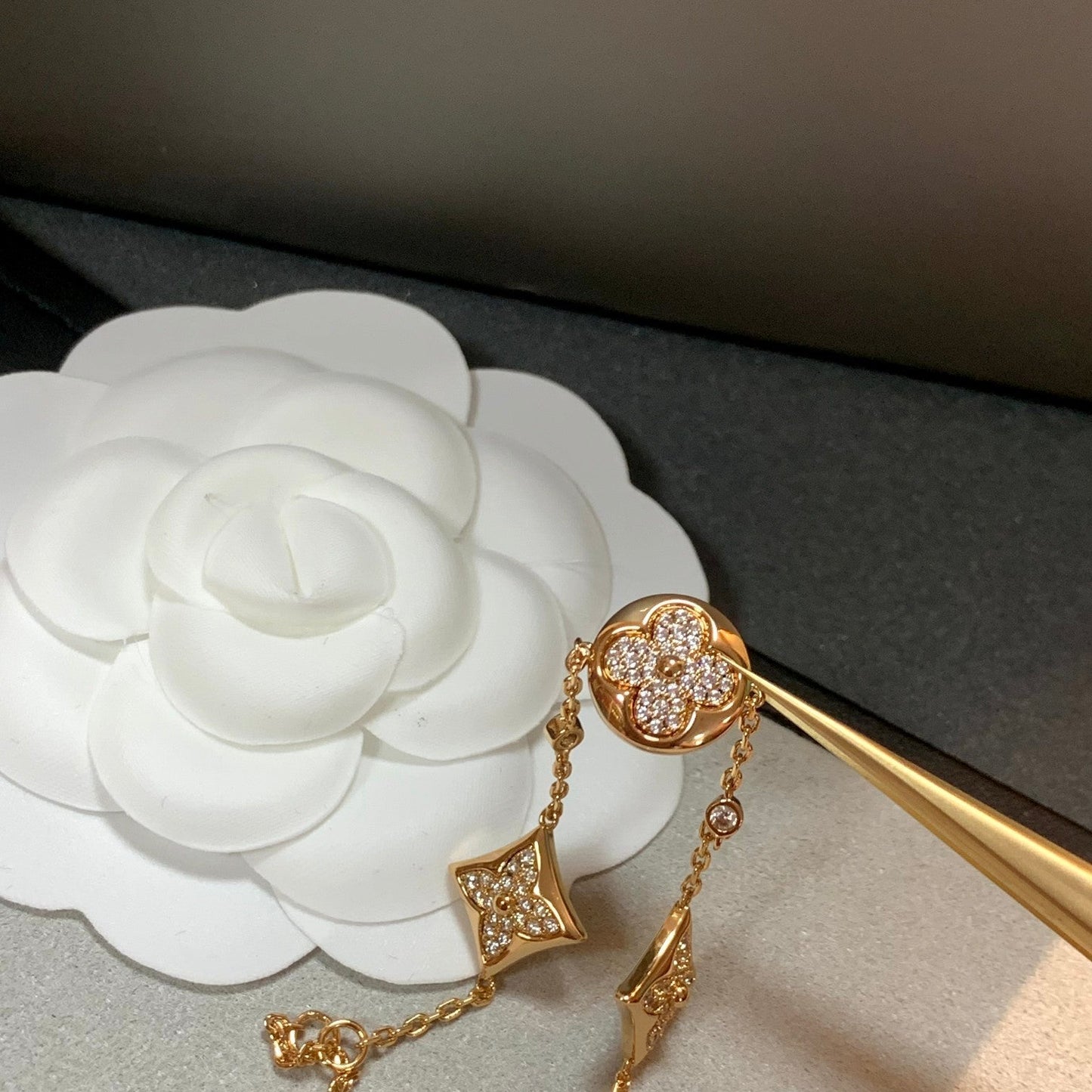 [Love Lucky]STAR AND SUN 4 MOTIFS GOLD DIAMONDS BRACELET