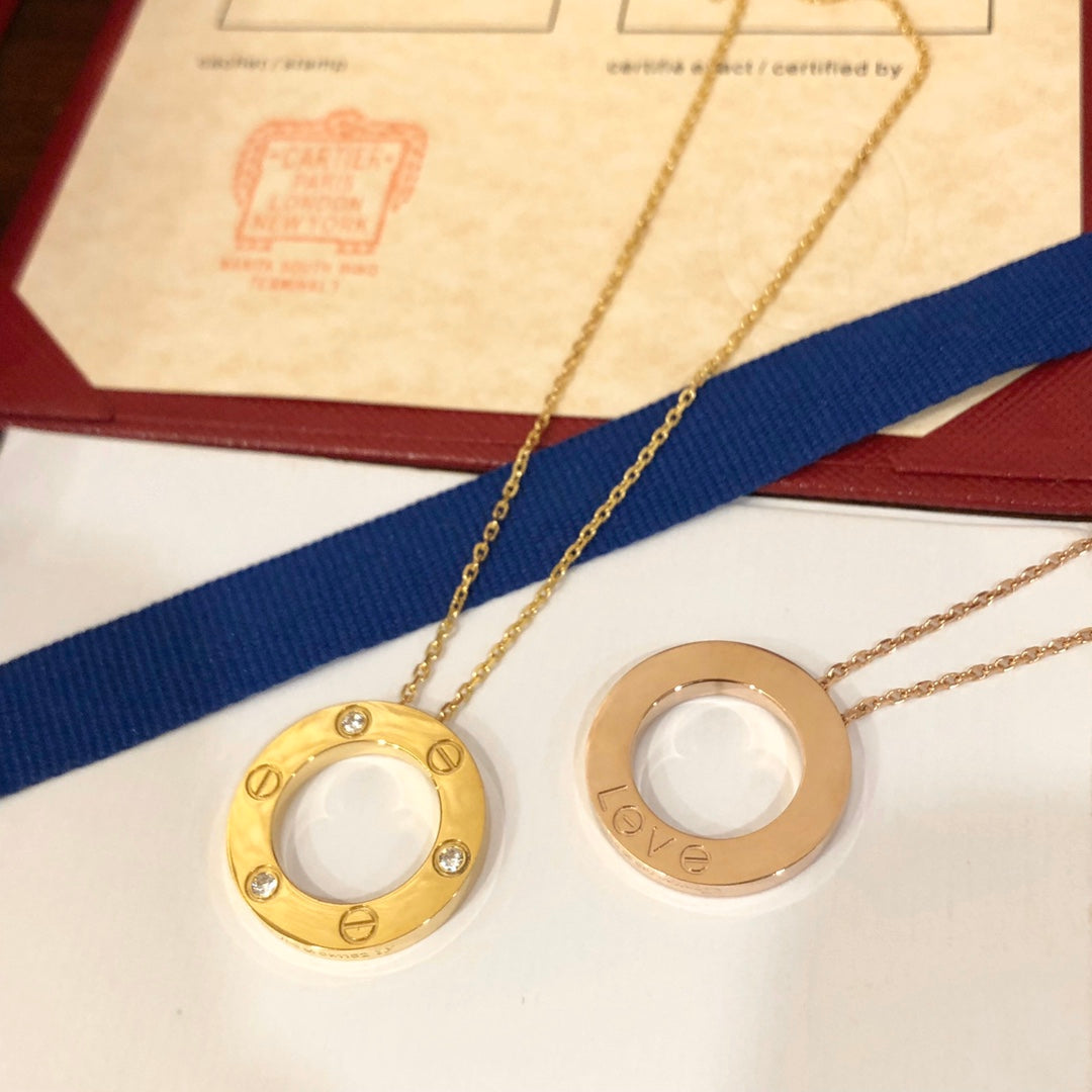 [Love Lucky]LOVE NECKLACE 16MM 3 DIAMONDS