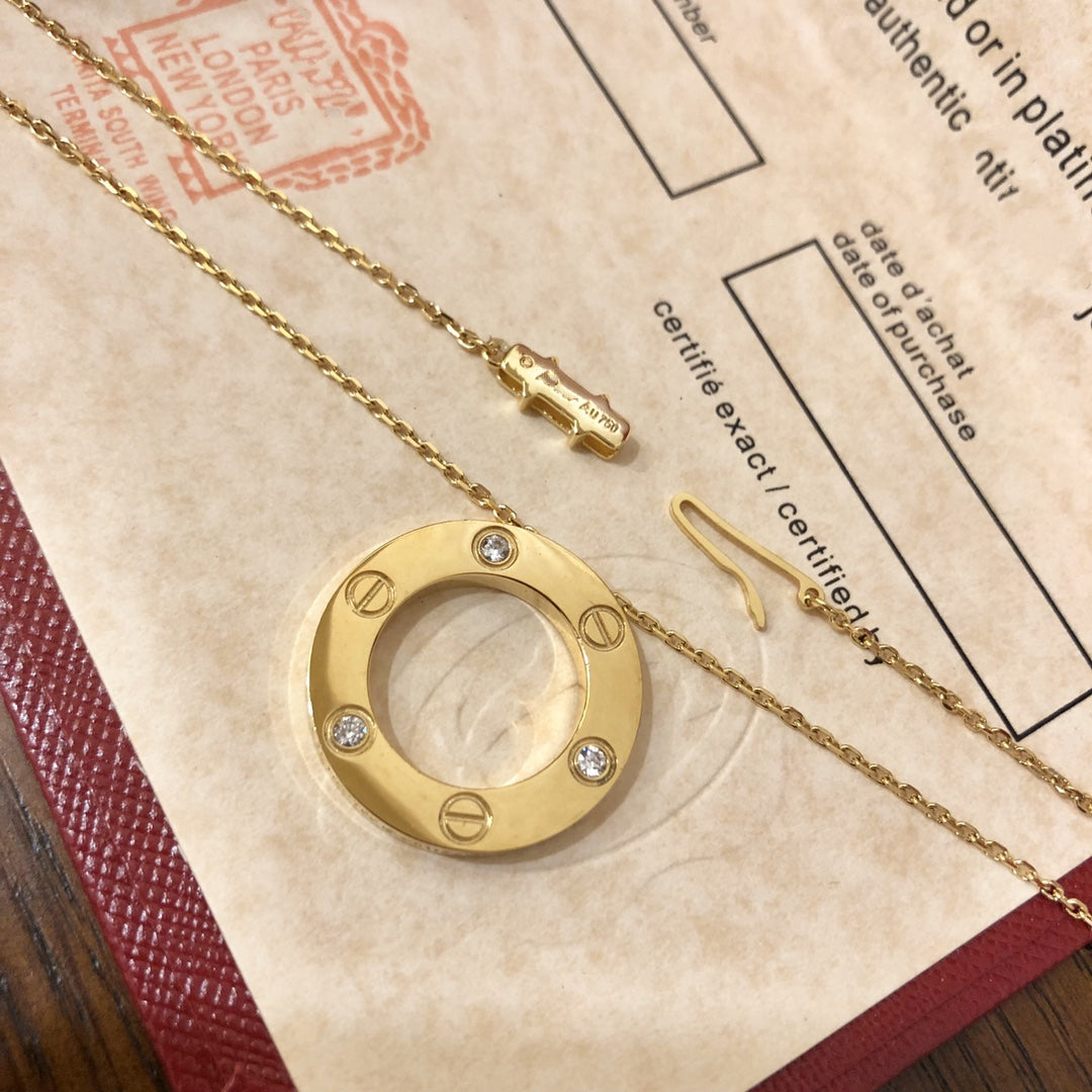 [Love Lucky]LOVE NECKLACE 16MM 3 DIAMONDS