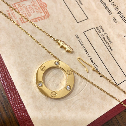 [Love Lucky]LOVE NECKLACE 16MM 3 DIAMONDS