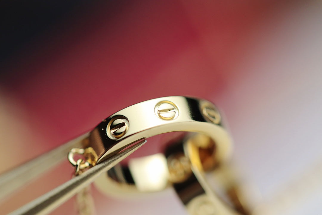 [Love Lucky]LOVE NECKLACE DOUBLE RING GOLD