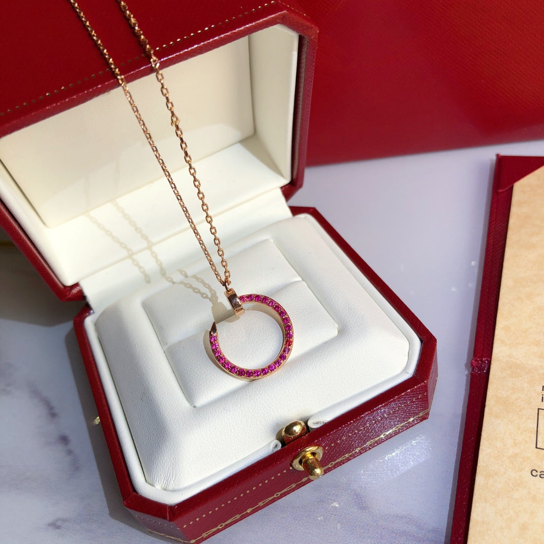 [Love Lucky]JUSTE NECKLACE GOLD RED DIAMONDS