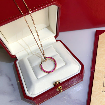 [Love Lucky]JUSTE NECKLACE GOLD RED DIAMONDS