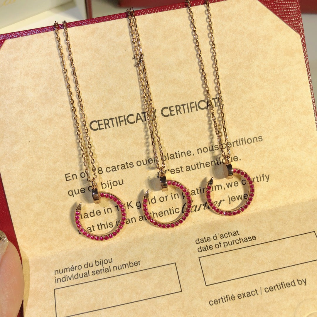 [Love Lucky]JUSTE NECKLACE GOLD RED DIAMONDS