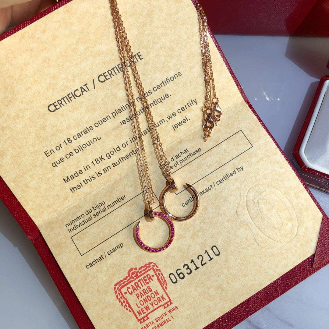[Love Lucky]JUSTE NECKLACE GOLD RED DIAMONDS