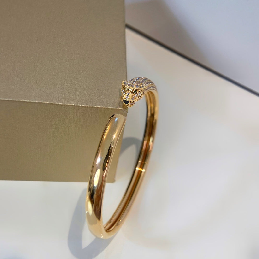 [Love Lucky]PANTHERE GOLD DIAMOND OPEN BRACELET