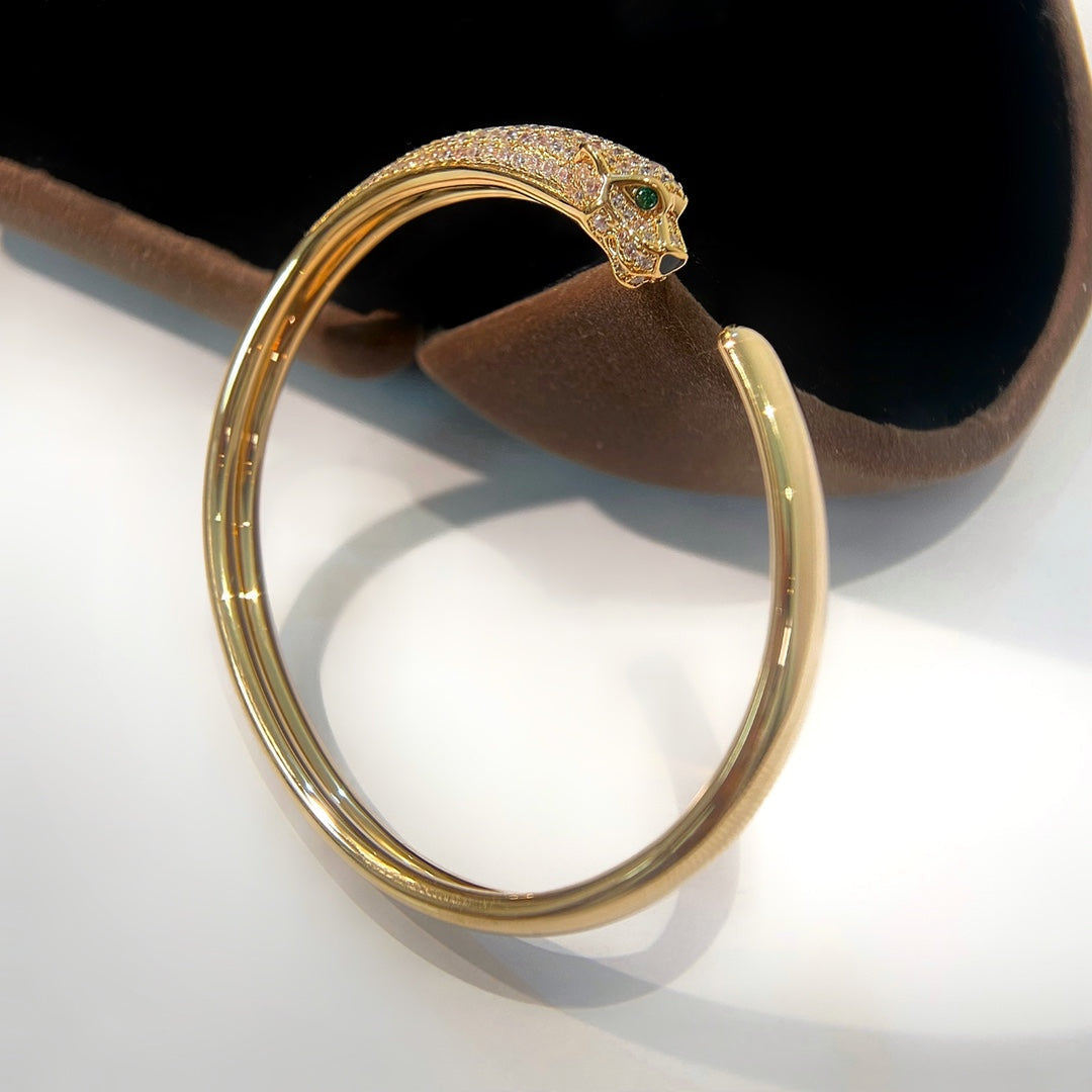 [Love Lucky]PANTHERE GOLD DIAMOND OPEN BRACELET