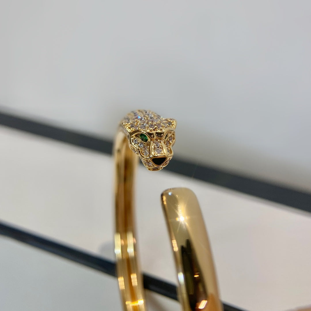 [Love Lucky]PANTHERE GOLD DIAMOND OPEN BRACELET