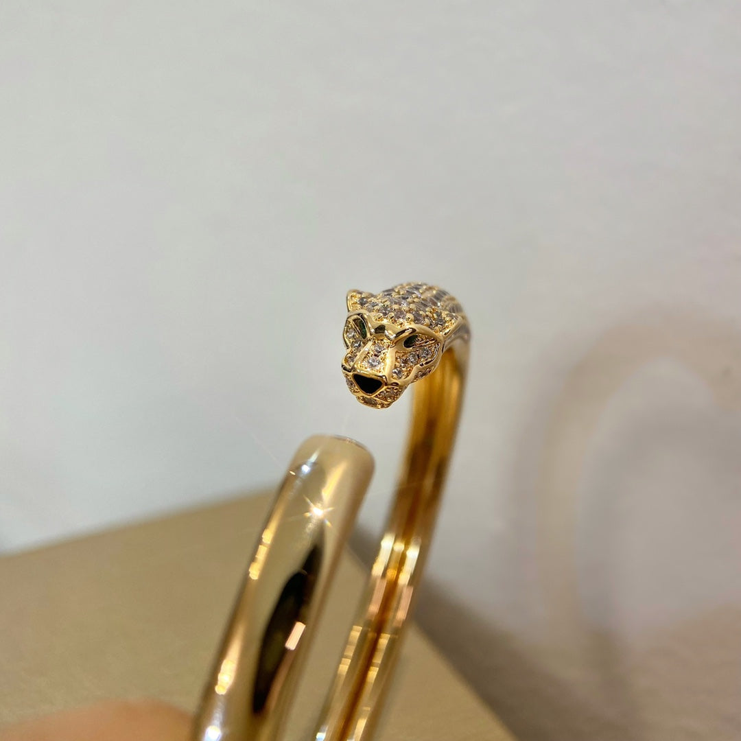 [Love Lucky]PANTHERE GOLD DIAMOND OPEN BRACELET