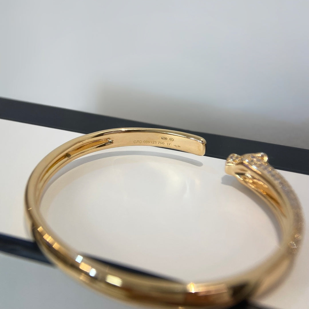 [Love Lucky]PANTHERE GOLD DIAMOND OPEN BRACELET