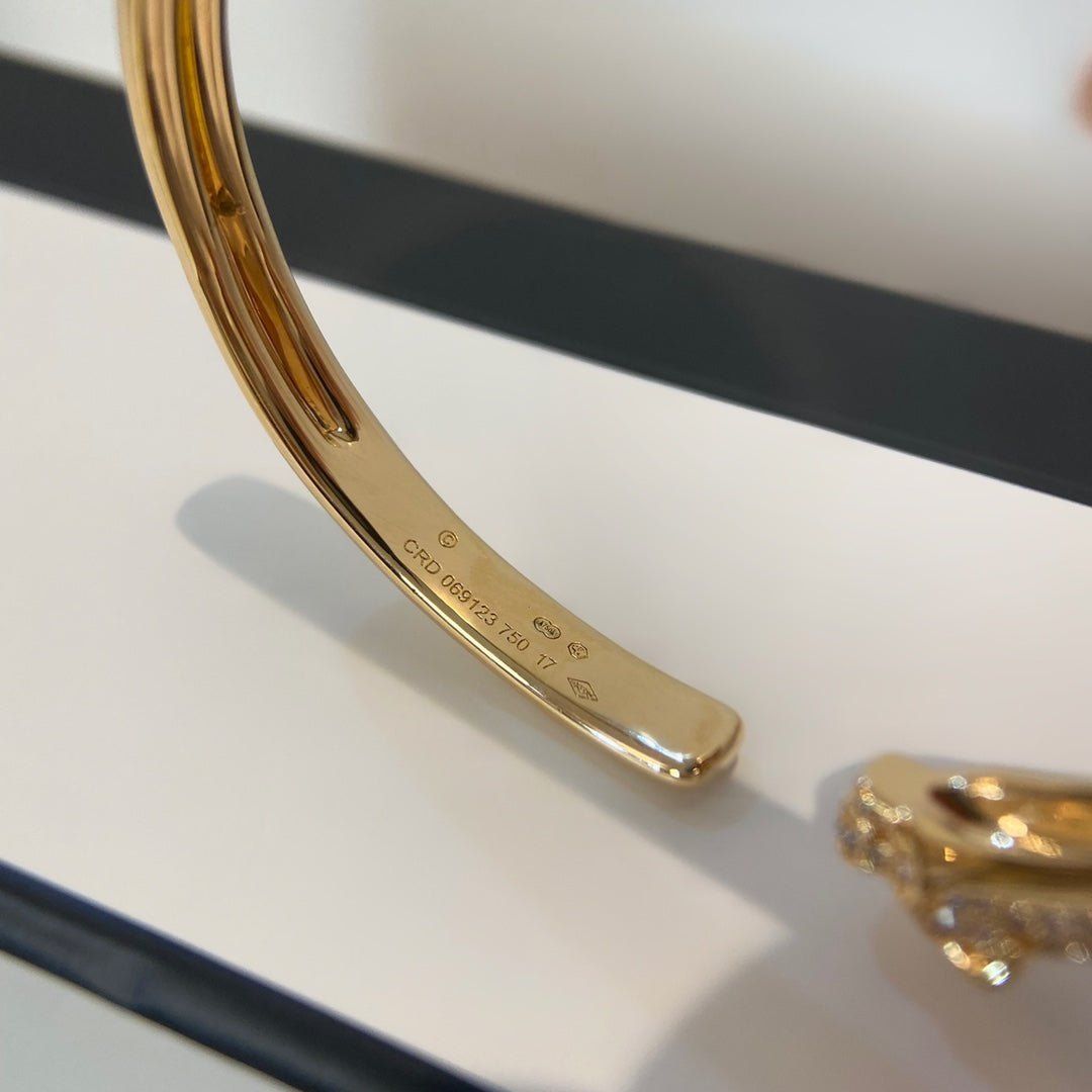 [Love Lucky]PANTHERE GOLD DIAMOND OPEN BRACELET