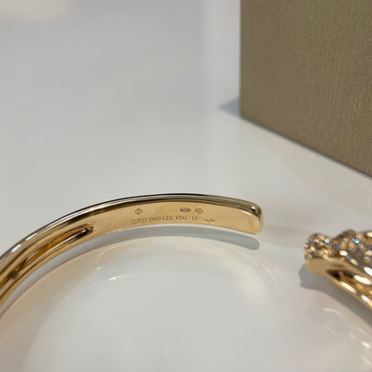[Love Lucky]PANTHERE GOLD DIAMOND OPEN BRACELET