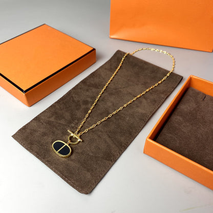 [Love Lucky]CHAINE VERSO BLACK CERAMIC NECKLACE