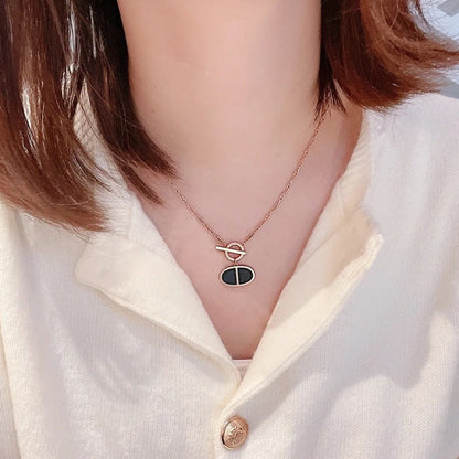[Love Lucky]CHAINE VERSO BLACK CERAMIC NECKLACE
