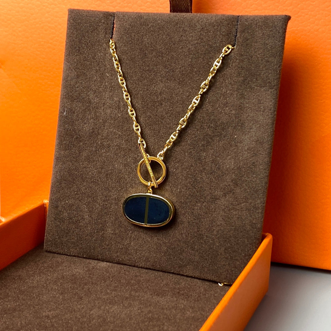 [Love Lucky]CHAINE VERSO BLACK CERAMIC NECKLACE