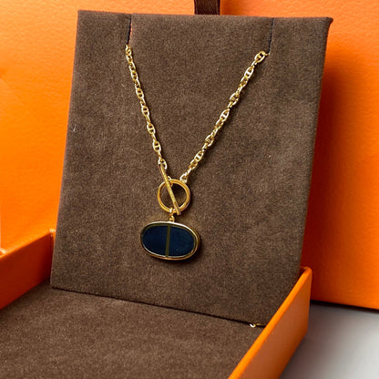 [Love Lucky]CHAINE VERSO BLACK CERAMIC NECKLACE