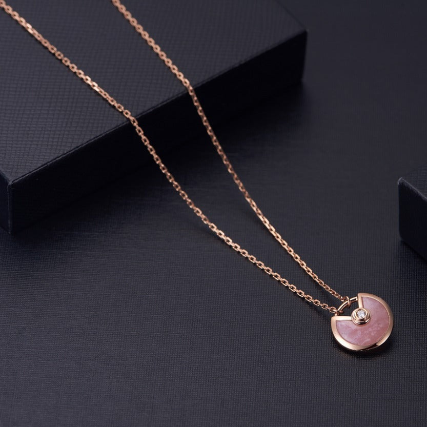 [Love Lucky]AMULETTE ROSE GOLD PINK MOP NECKLACE