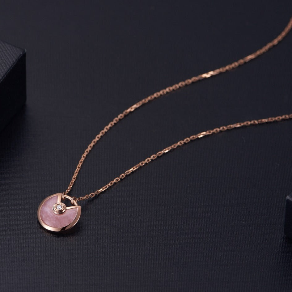 [Love Lucky]AMULETTE ROSE GOLD PINK MOP NECKLACE