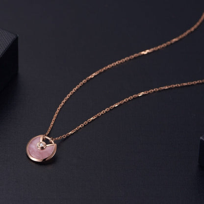 [Love Lucky]AMULETTE ROSE GOLD PINK MOP NECKLACE