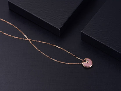 [Love Lucky]AMULETTE ROSE GOLD PINK MOP NECKLACE