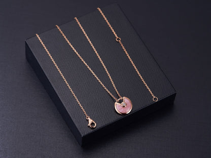 [Love Lucky]AMULETTE ROSE GOLD PINK MOP NECKLACE