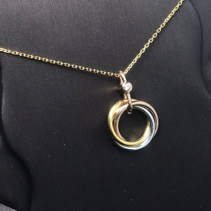 [Love Lucky]TRINITY SILVER GOLD PINK GOLD NECKLACE