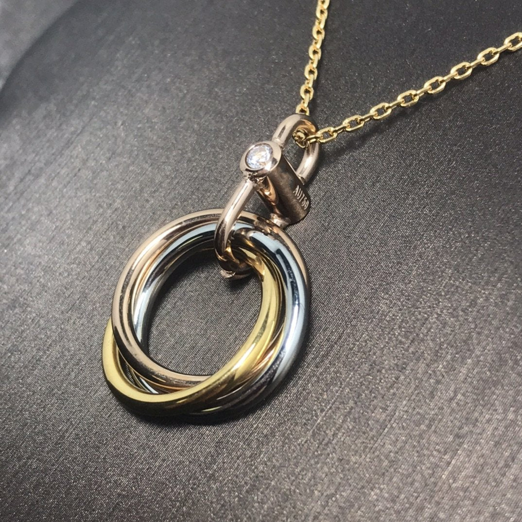 [Love Lucky]TRINITY SILVER GOLD PINK GOLD NECKLACE