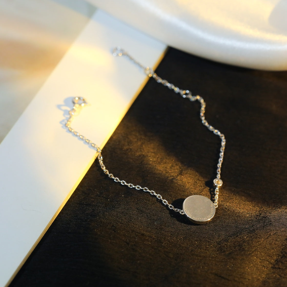 [Love Lucky]SUN MOTIF PINK MOP SILVER BRACELET
