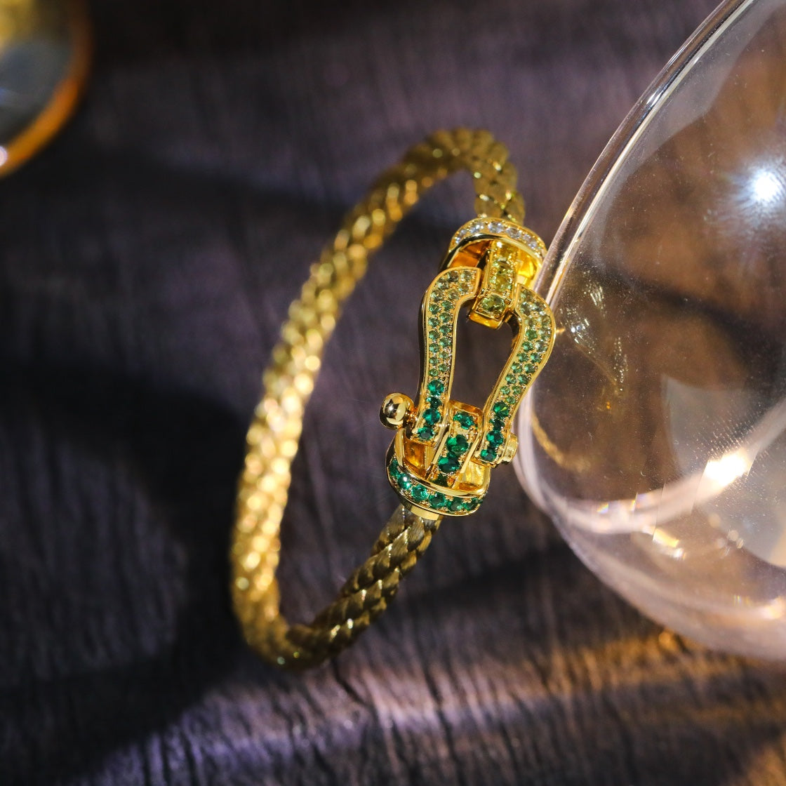 [Love Lucky]FORCE 10 GOLD GREEN DIAMOND PAVED