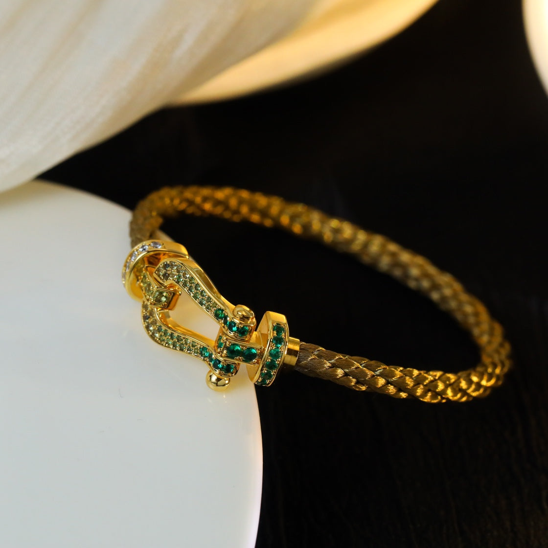 [Love Lucky]FORCE 10 GOLD GREEN DIAMOND PAVED