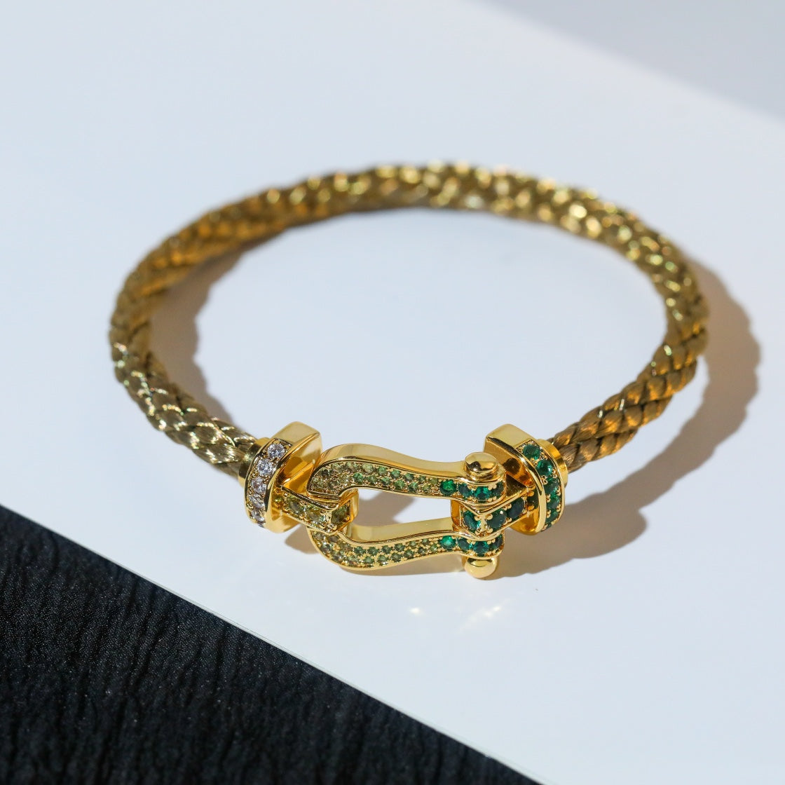 [Love Lucky]FORCE 10 GOLD GREEN DIAMOND PAVED
