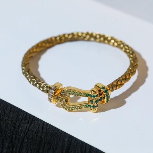 [Love Lucky]FORCE 10 GOLD GREEN DIAMOND PAVED