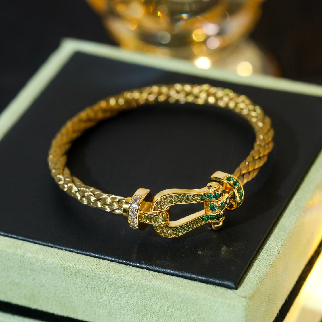 [Love Lucky]FORCE 10 GOLD GREEN DIAMOND PAVED