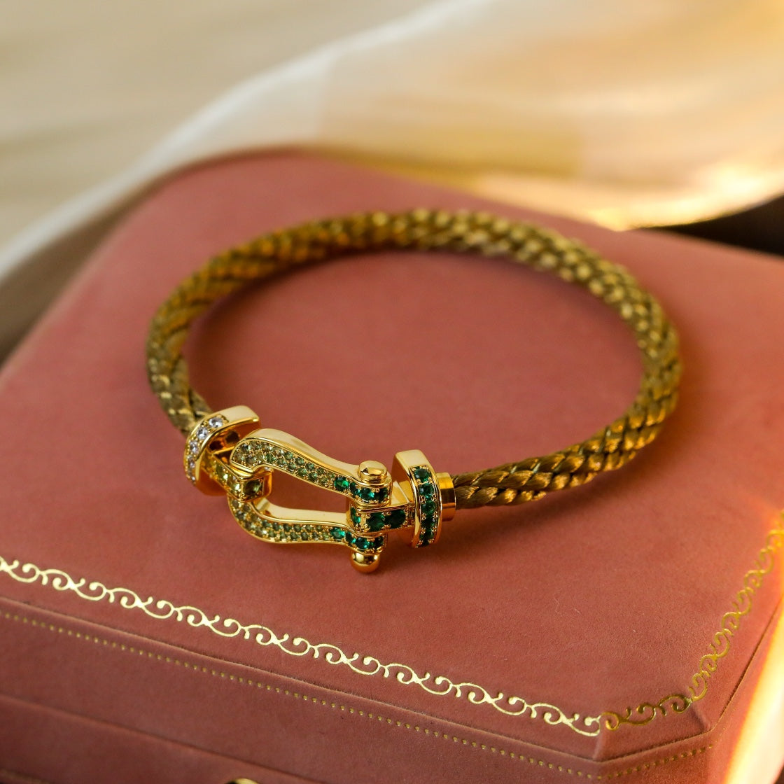 [Love Lucky]FORCE 10 GOLD GREEN DIAMOND PAVED