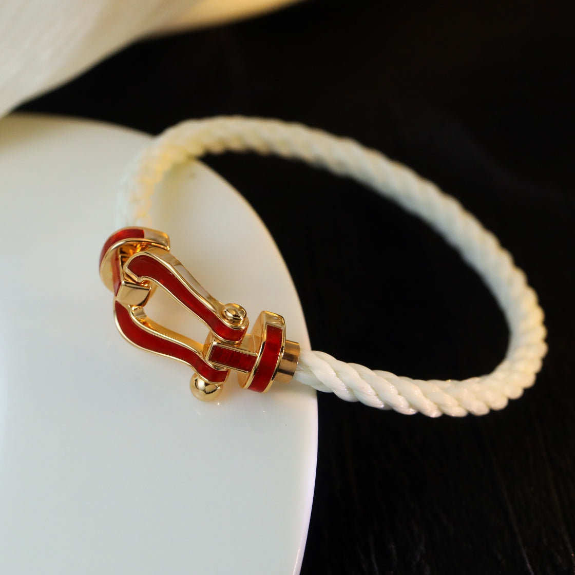 [Love Lucky]FORCE 10 WHITE TEXTILE DIAMOND PAVED